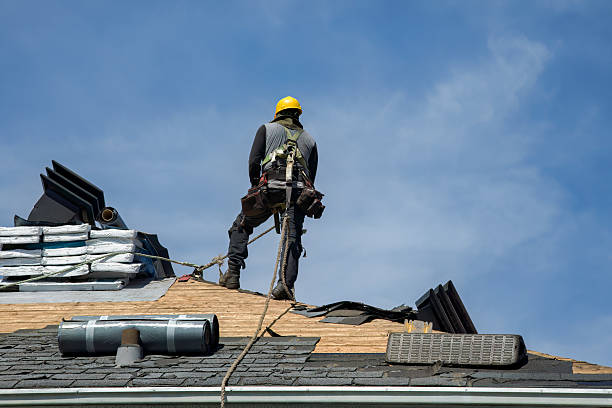 Professional Gutter Installation technician working in Brodheadsville, PA